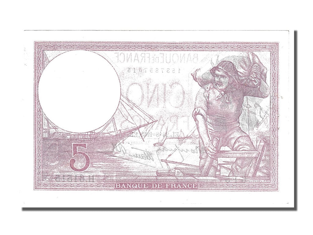 Billete, Francia, 5 Francs, 5 F 1917-1940 ''Violet'', 1939, 1939-08-24, SC