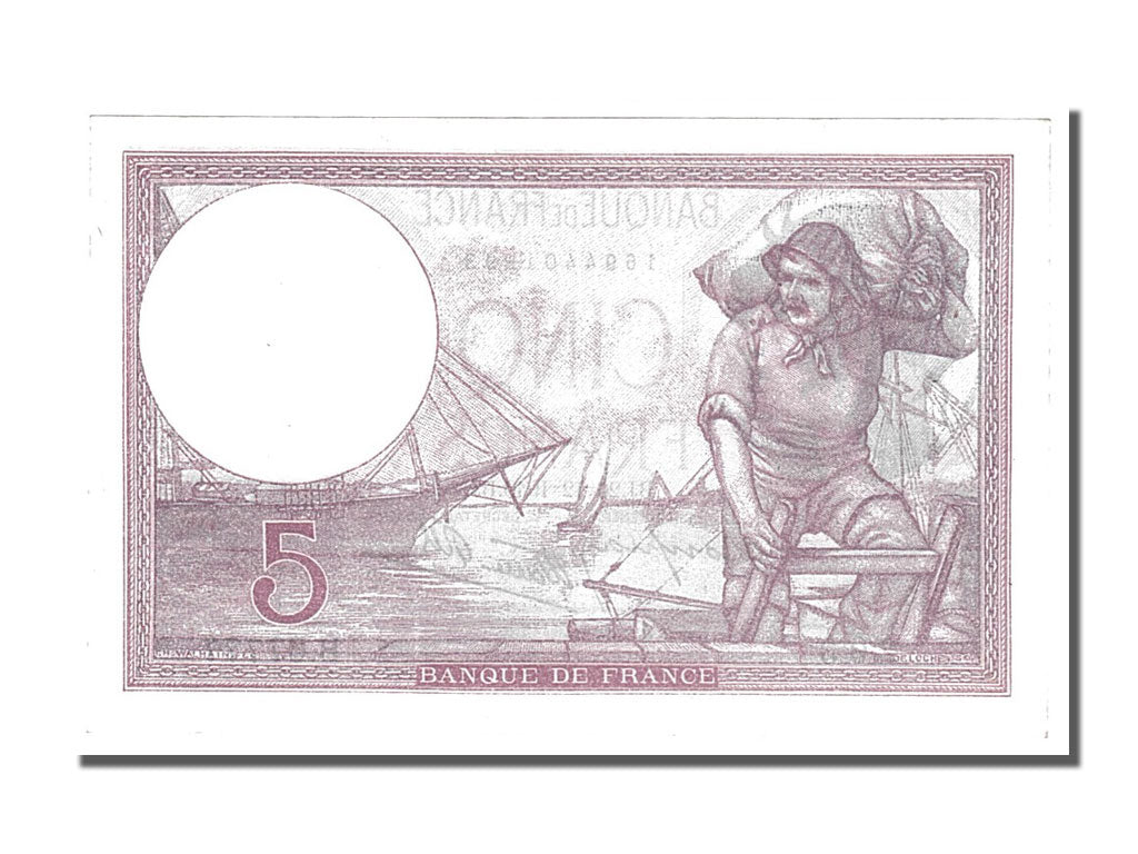 Billete, Francia, 5 Francs, 5 F 1917-1940 ''Violet'', 1940, 1940-12-26, EBC+