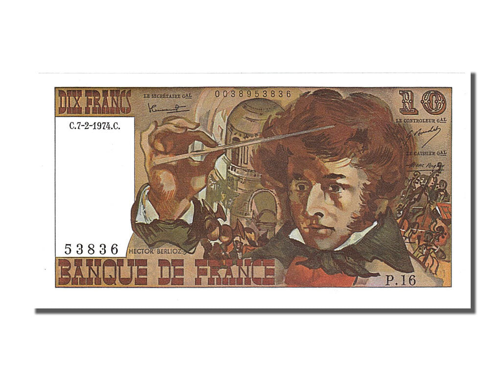 Banknote, France, 10 Francs, 10 F 1972-1978 ''Berlioz'', 1974, 1974-02-07
