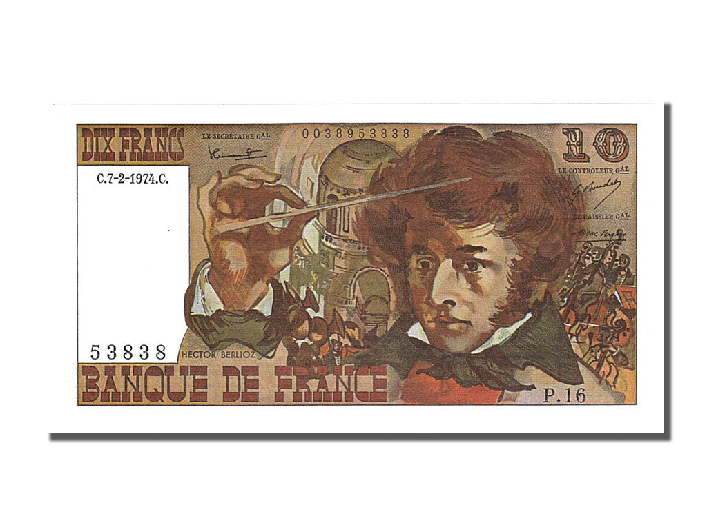 Banknot, Francja, 10 Francs, Berlioz, 1974, 1974-02-07, UNC(65-70)