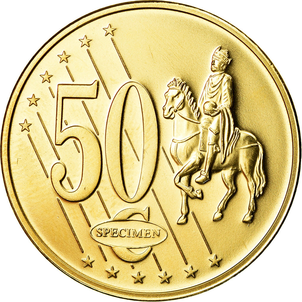 Andorra, Medal, 50 C, Essai Trial, 2003, MS(65-70), Copper-Nickel Gilt