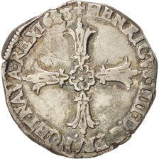 France, Henri IV, 1/4 Ecu, 1605, Nantes, VF(30-35), Silver, Sombart:4686