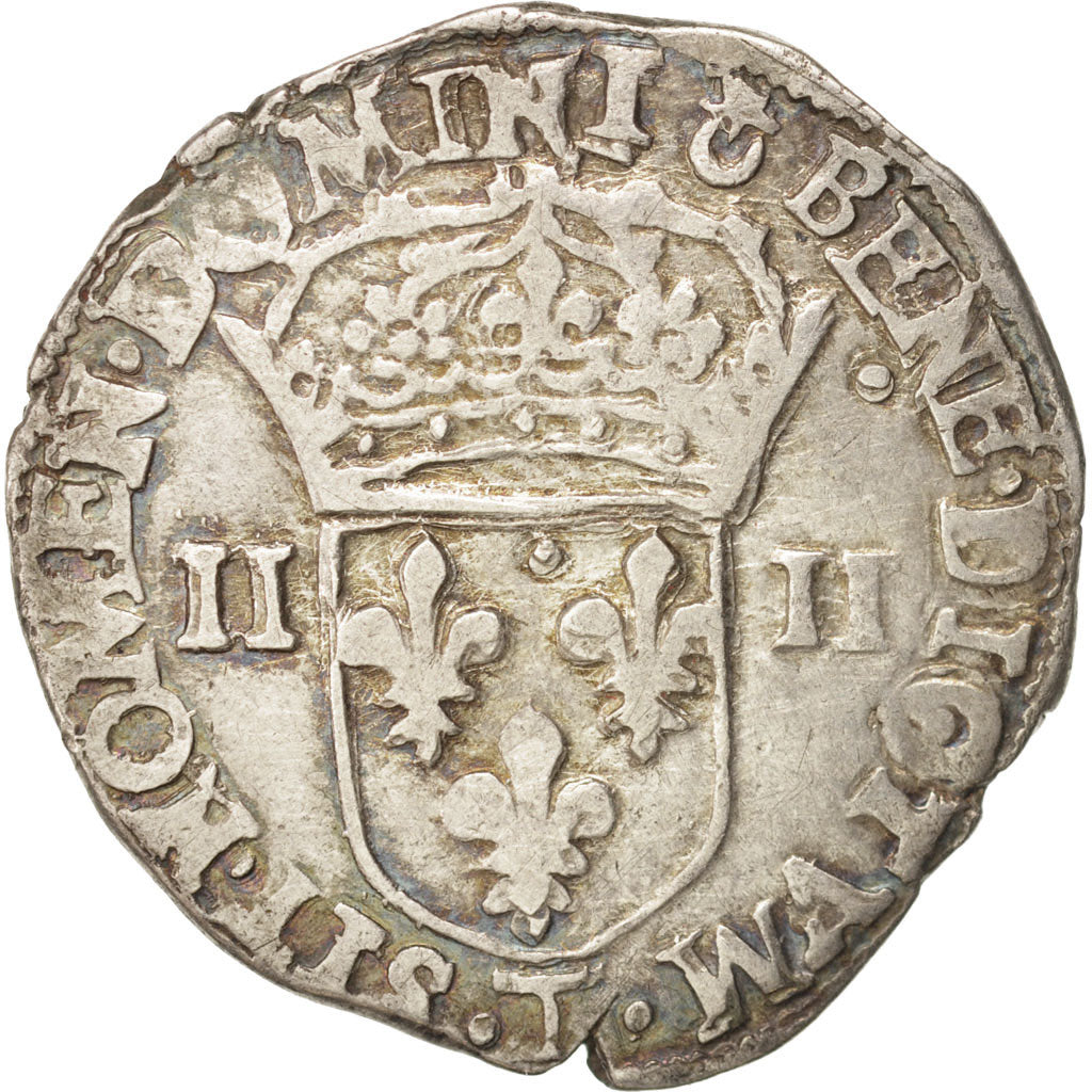 France, Henri IV, 1/4 Ecu, 1605, Nantes, VF(30-35), Silver, Sombart:4686
