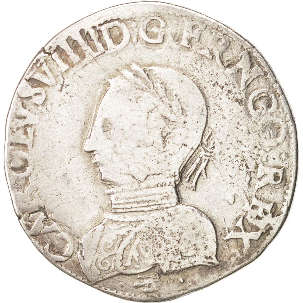 France, Charles IX, Teston, 1566, La Rochelle, F(12-15), Silver, Sombart:4602
