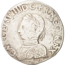 France, Charles IX, Teston, 1566, La Rochelle, F(12-15), Silver, Sombart:4602