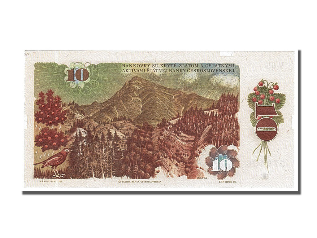 Banconote, Cecoslovacchia, 10 Korun, 1986, FDS