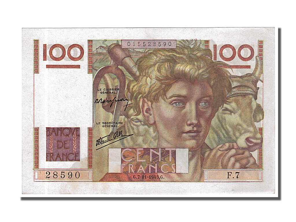 FRANCE, 100 Francs, 100 F 1945-1954 ''Jeune Paysan'', 1945, 1945-11-07,...
