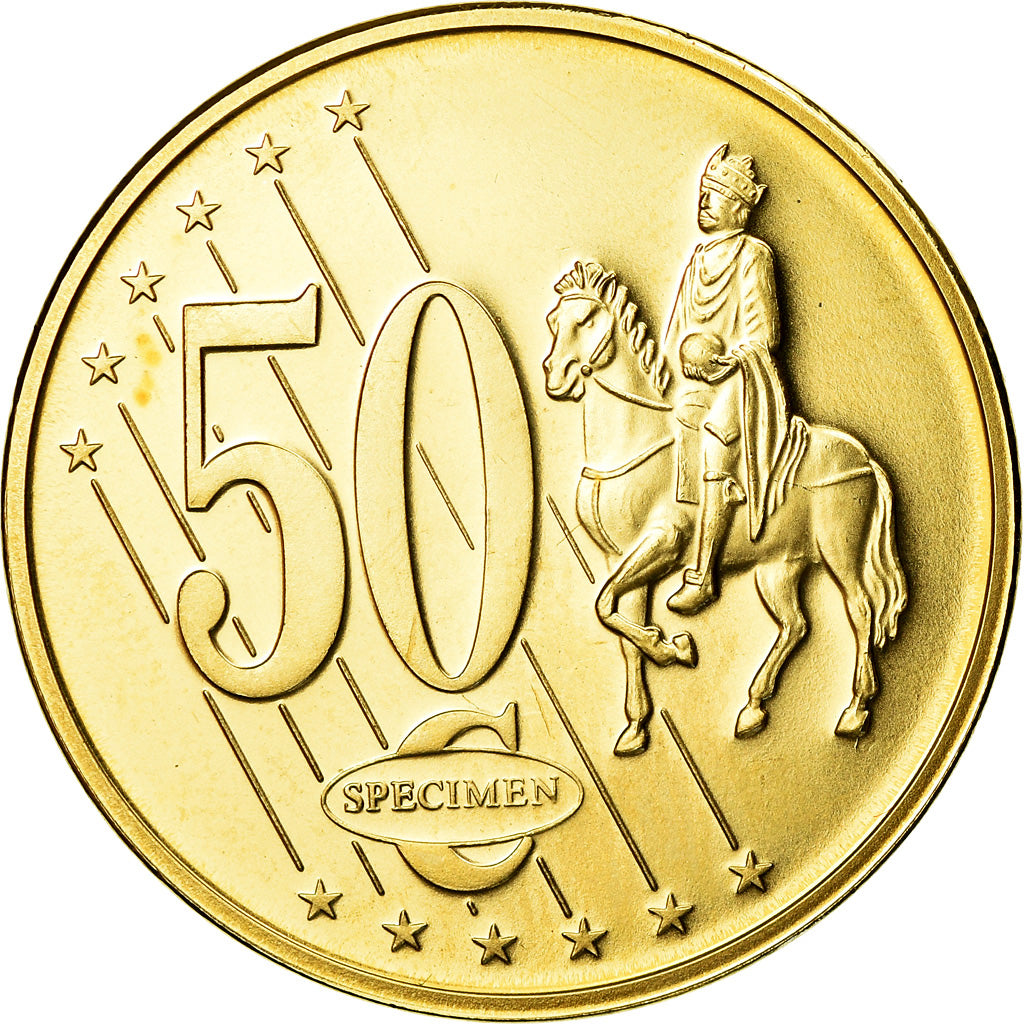 Andorra, Medal, 50 C, Essai Trial, 2003, MS(65-70), Copper-Nickel Gilt