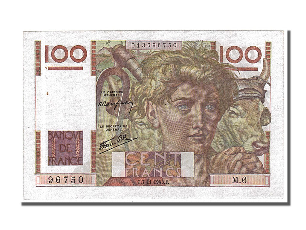 FRANCE, 100 Francs, 100 F 1945-1954 ''Jeune Paysan'', 1945, 1945-11-07,...