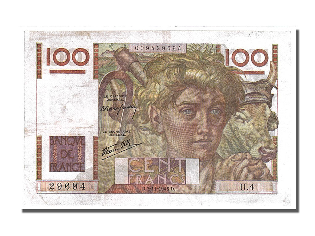FRANCE, 100 Francs, 100 F 1945-1954 ''Jeune Paysan'', 1945, 1945-11-07,...