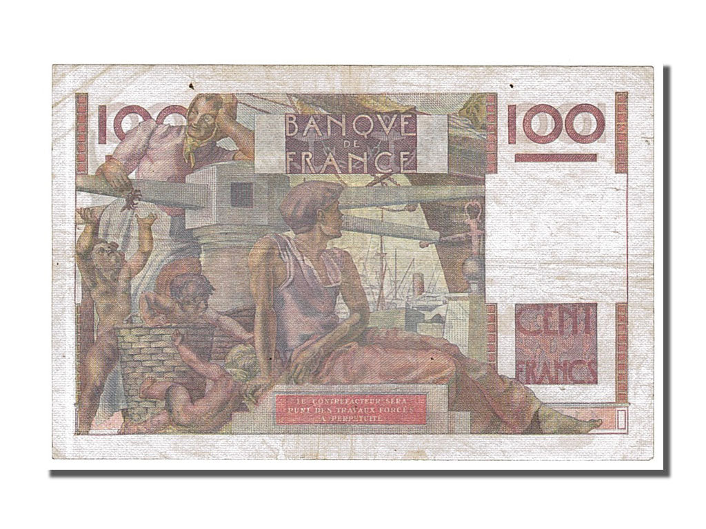 Francia, 100 Francs, 100 F 1945-1954 ''Jeune Paysan'', 1950, KM:128c, 1950-08...