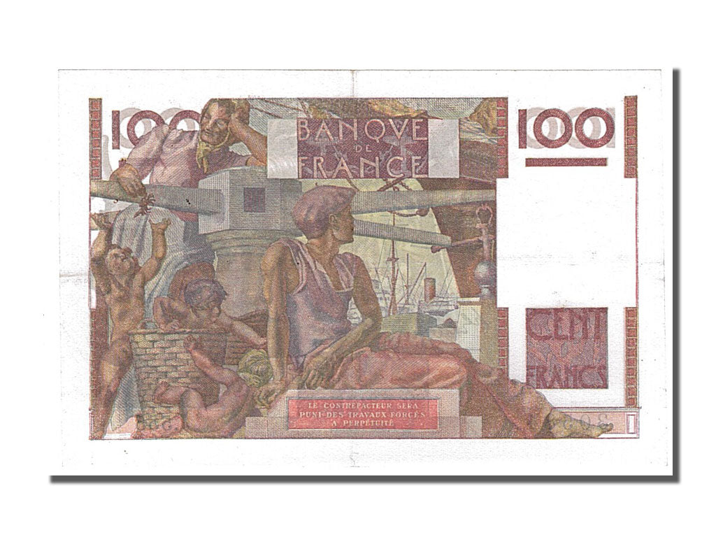 France, 100 Francs, 100 F 1945-1954 ''Jeune Paysan'', 1953, KM #128e,...