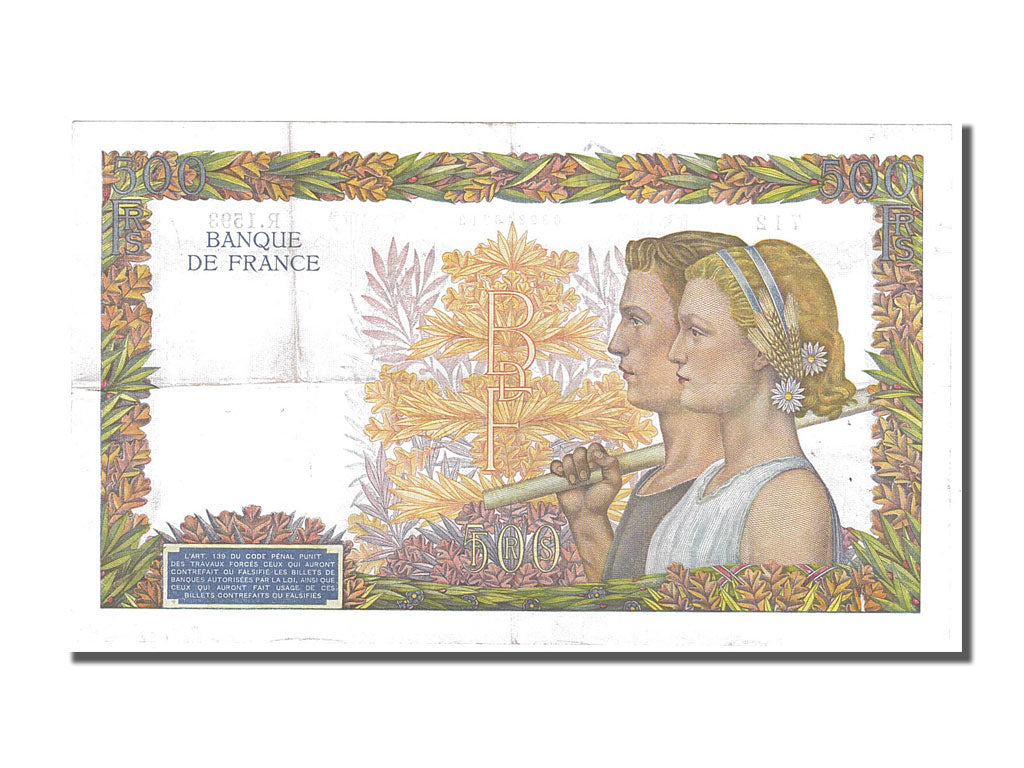France, 500 Francs, 500 F 1940-1944 ''La Paix'', 1940, KM #95a, 1940-12-05,...