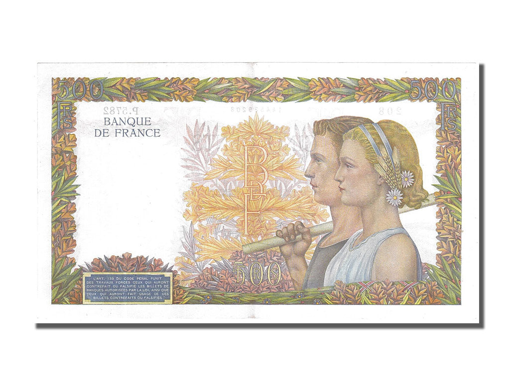 Francia, 500 Francs, 500 F 1940-1944 ''La Paix'', 1942, KM:95b, 1942-04-09, S...