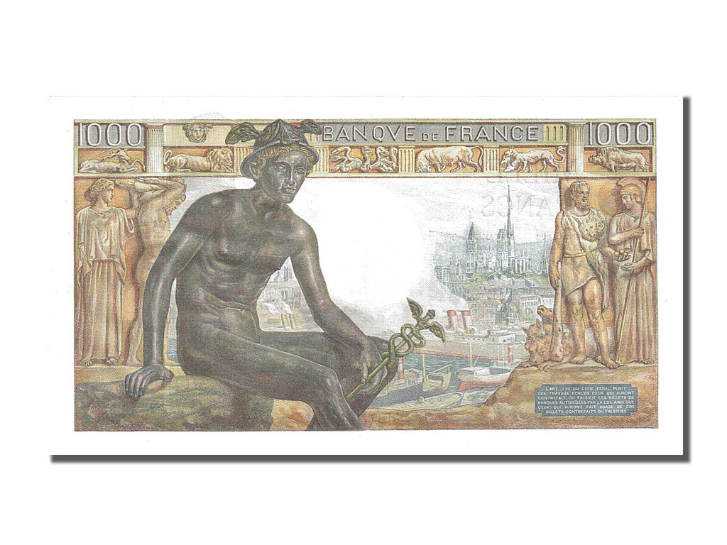 France, 1000 Francs, 1 000 F 1942-1943 ''Déesse Déméter'', 1942, KM #102, 194...