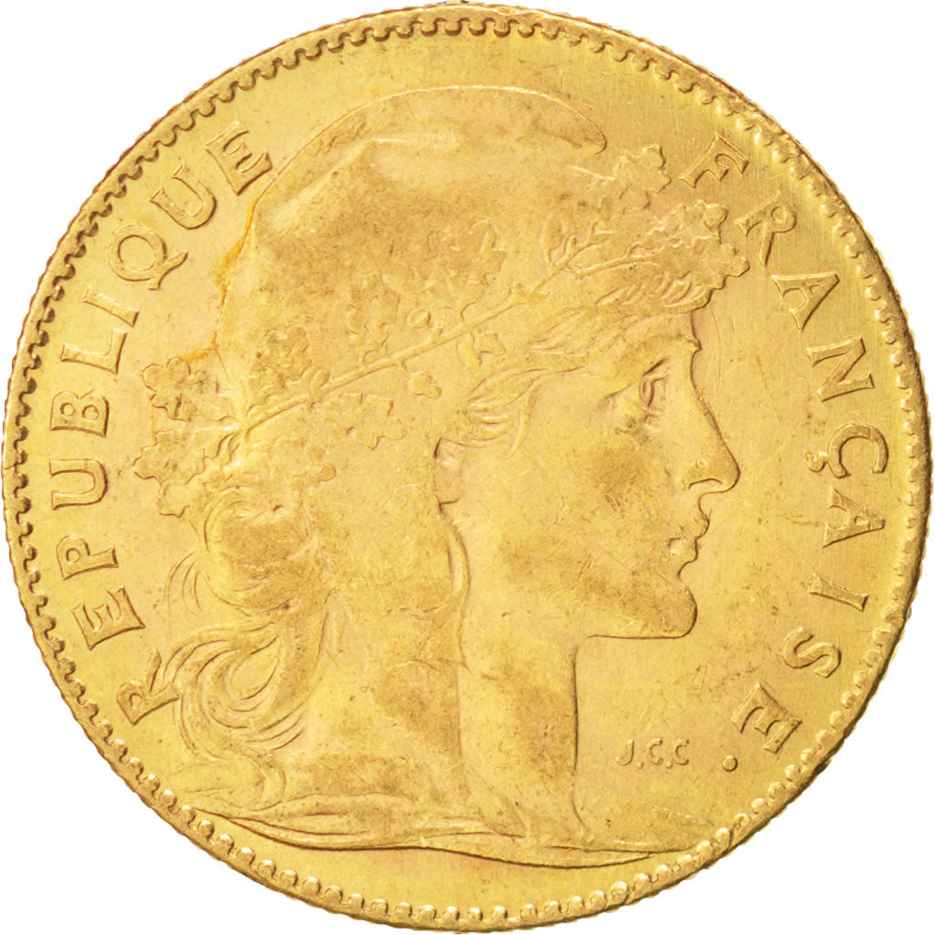 Frankreich, Marianne, 10 Francs, 1912, Paris, AU(55-58),Gold,KM:846,Gadoury 1017