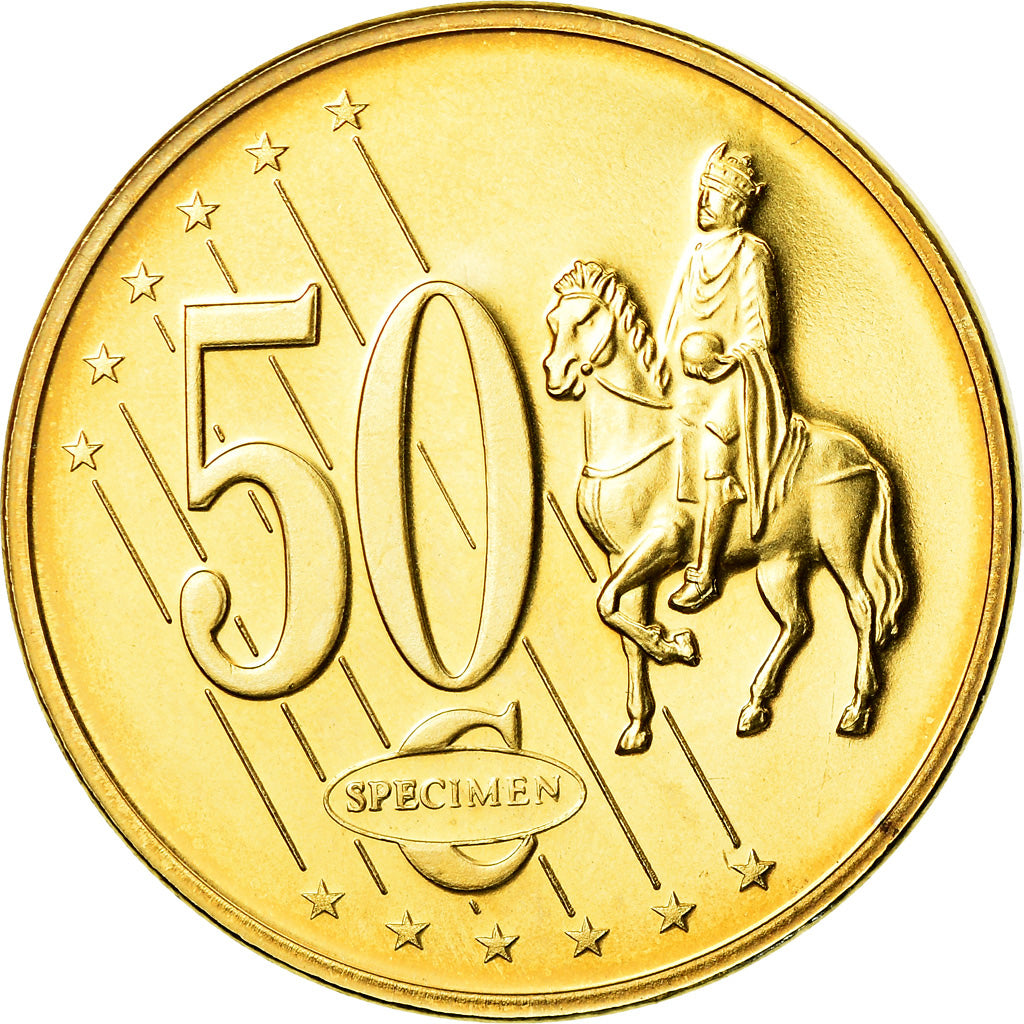 Romania, medaglia, 50 C, Essai Trial, 2003, FDC, Doratura in rame-nichel