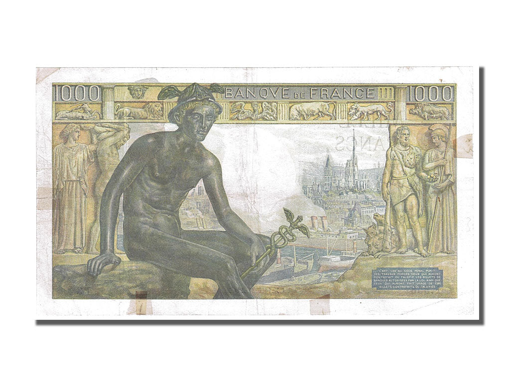 France, 1000 Francs, 1 000 F 1942-1943 ''Déesse Déméter'', 1942, KM #102, 194...