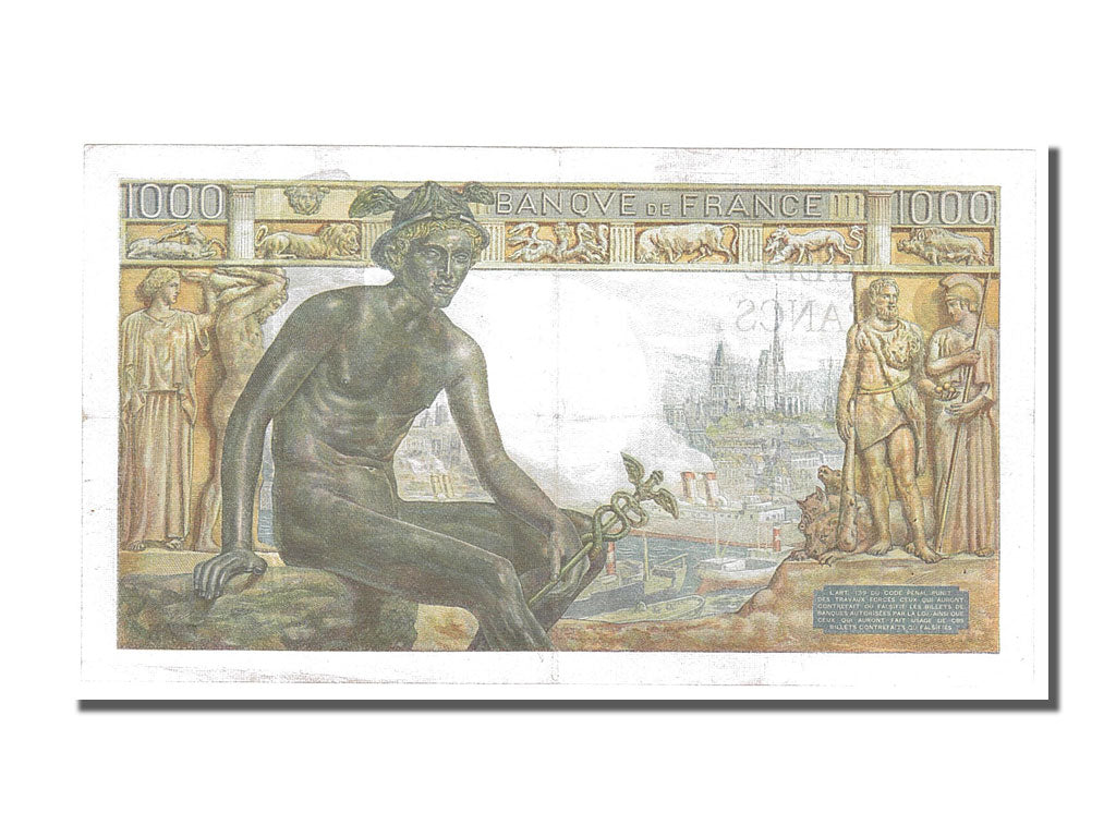 France, 1000 Francs, 1 000 F 1942-1943 ''Déesse Déméter'', 1942, KM #102, 194...