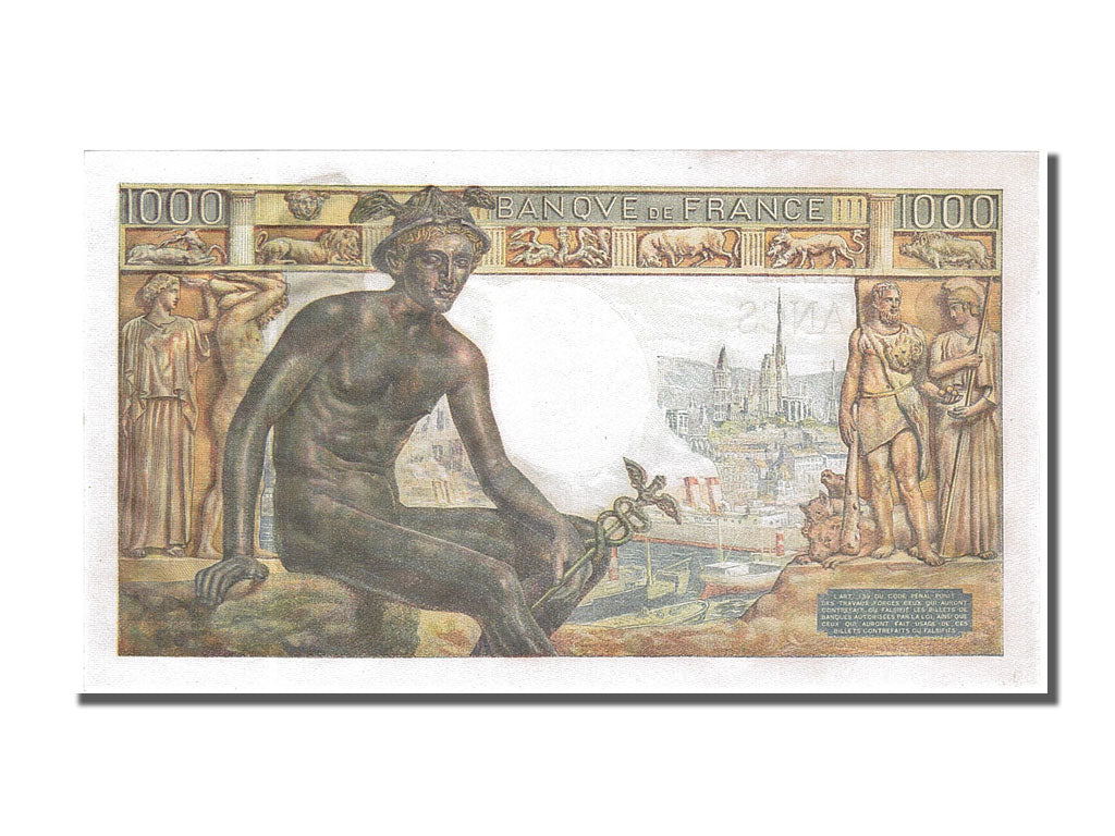 France, 1000 Francs, 1 000 F 1942-1943 ''Déesse Déméter'', 1943, KM #102, 194...