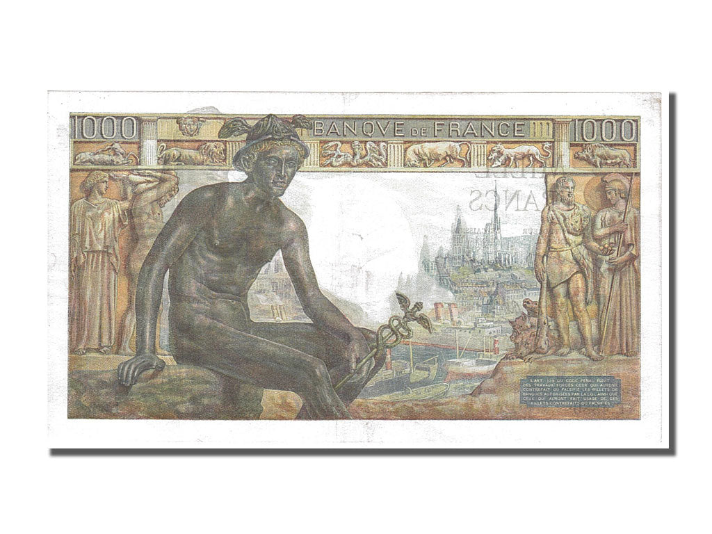 France, 1000 Francs, 1 000 F 1942-1943 ''Déesse Déméter'', 1943, KM #102, 194...