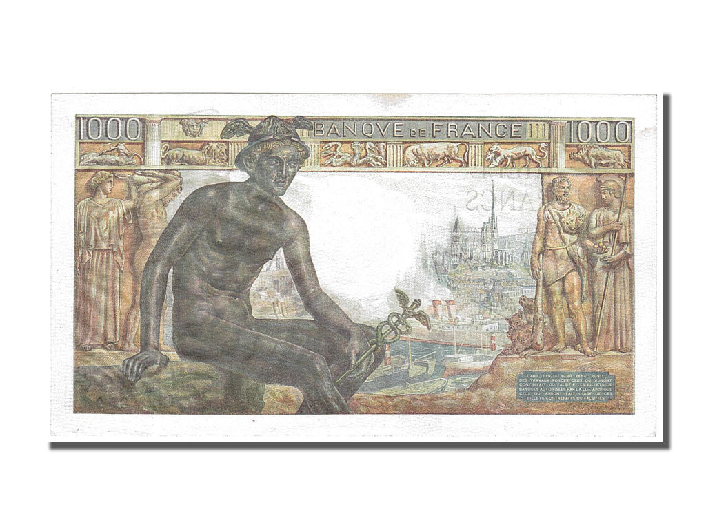 Billete, Francia, 1000 Francs, 1 000 F 1942-1943 ''Déesse Déméter'', 1943
