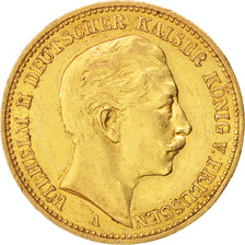 German States, PRUSSIA, Wilhelm II, 20 Mark, 1898, Berlin, AU(55-58),Gold,KM 521
