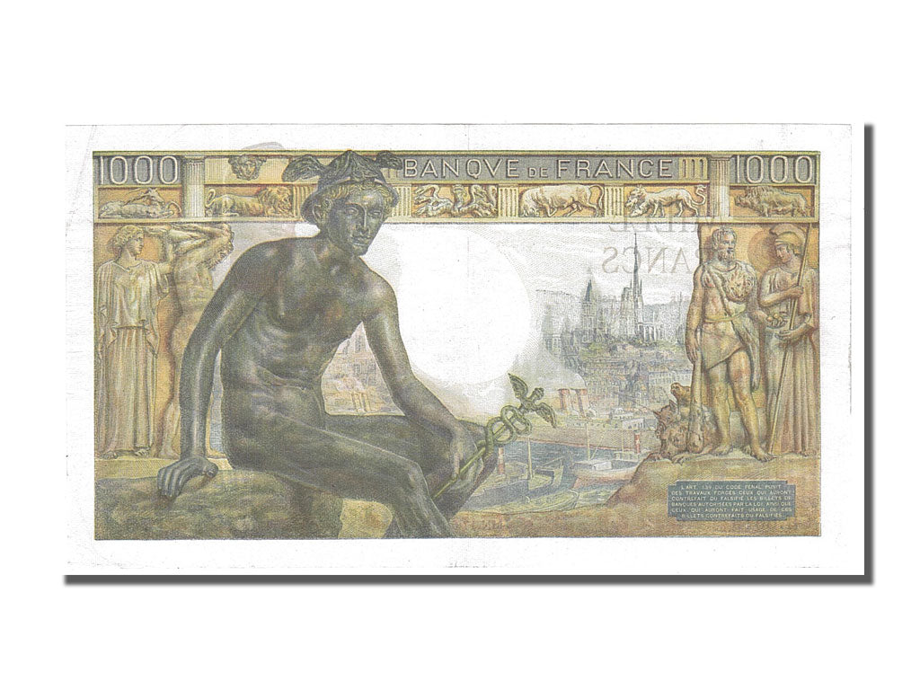 France, 1000 Francs, 1 000 F 1942-1943 ''Déesse Déméter'', 1943, KM #102, 194...