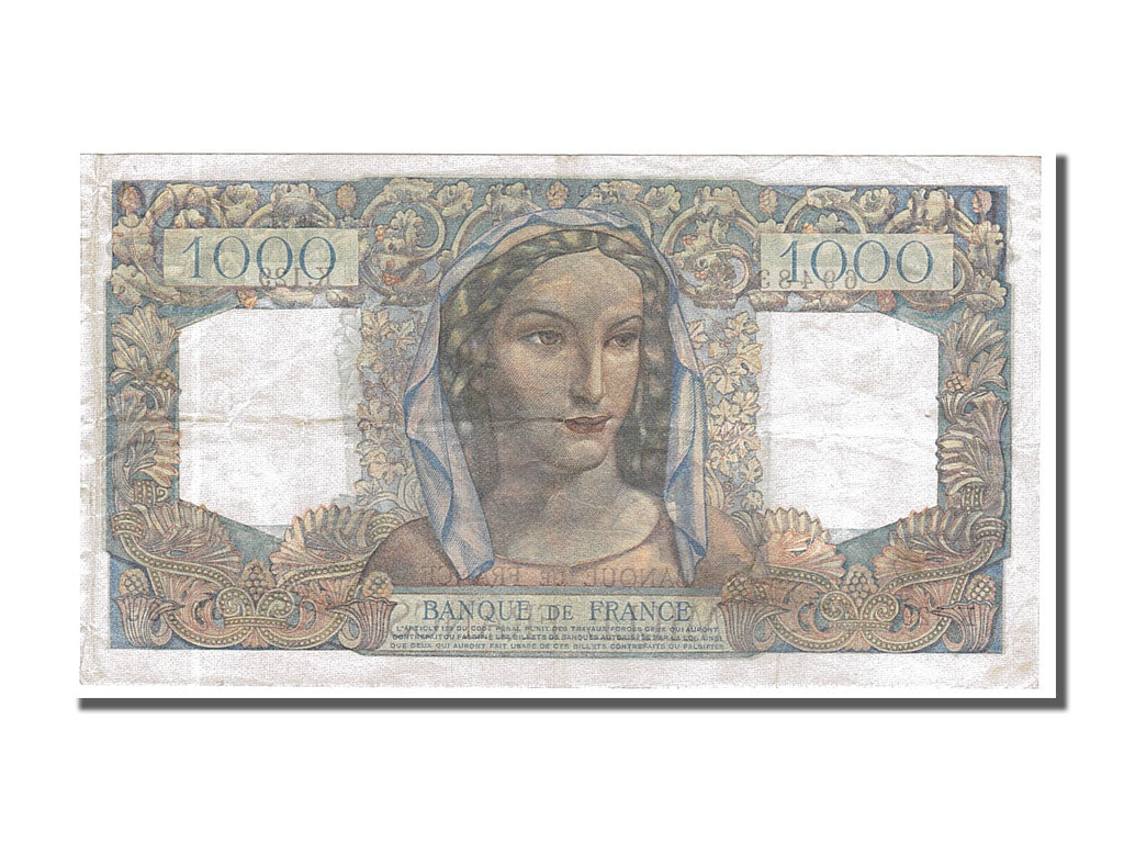 France, 1000 Francs, 1 000 F 1945-1950 ''Minerve et Hercule'', 1945, KM #130a,..