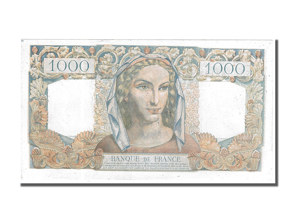 Geldschein, Frankreich, 1000 Francs, 1 000 F 1945-1950 ''Minerve et Hercule''