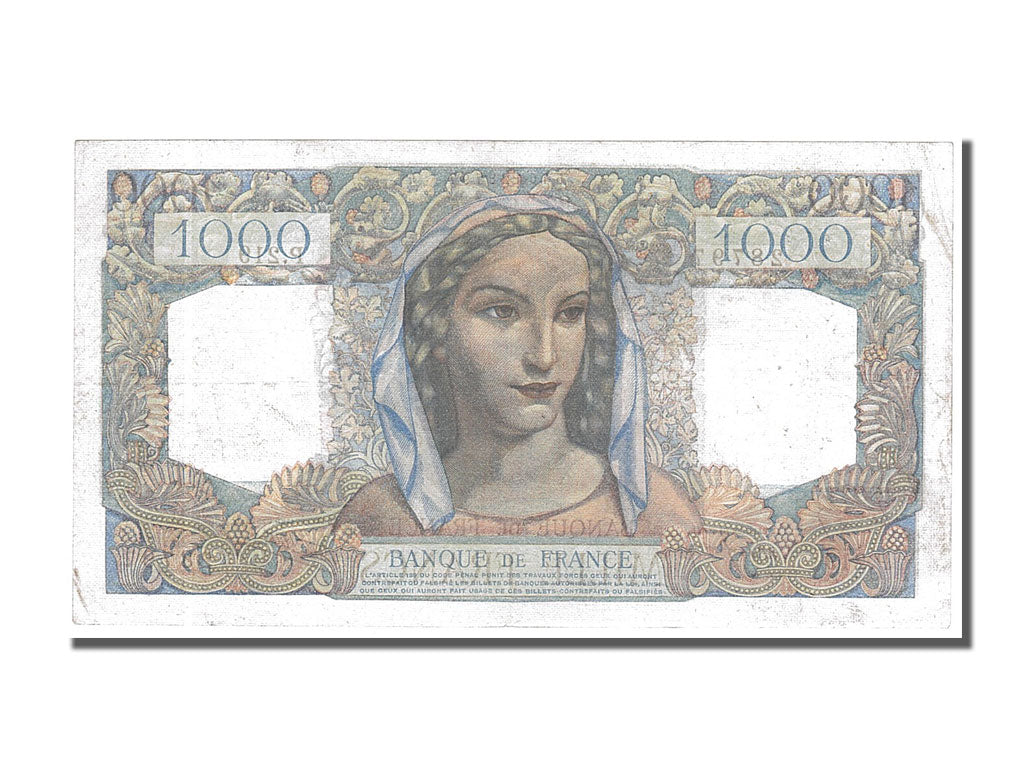 Geldschein, Frankreich, 1000 Francs, 1 000 F 1945-1950 ''Minerve et Hercule''