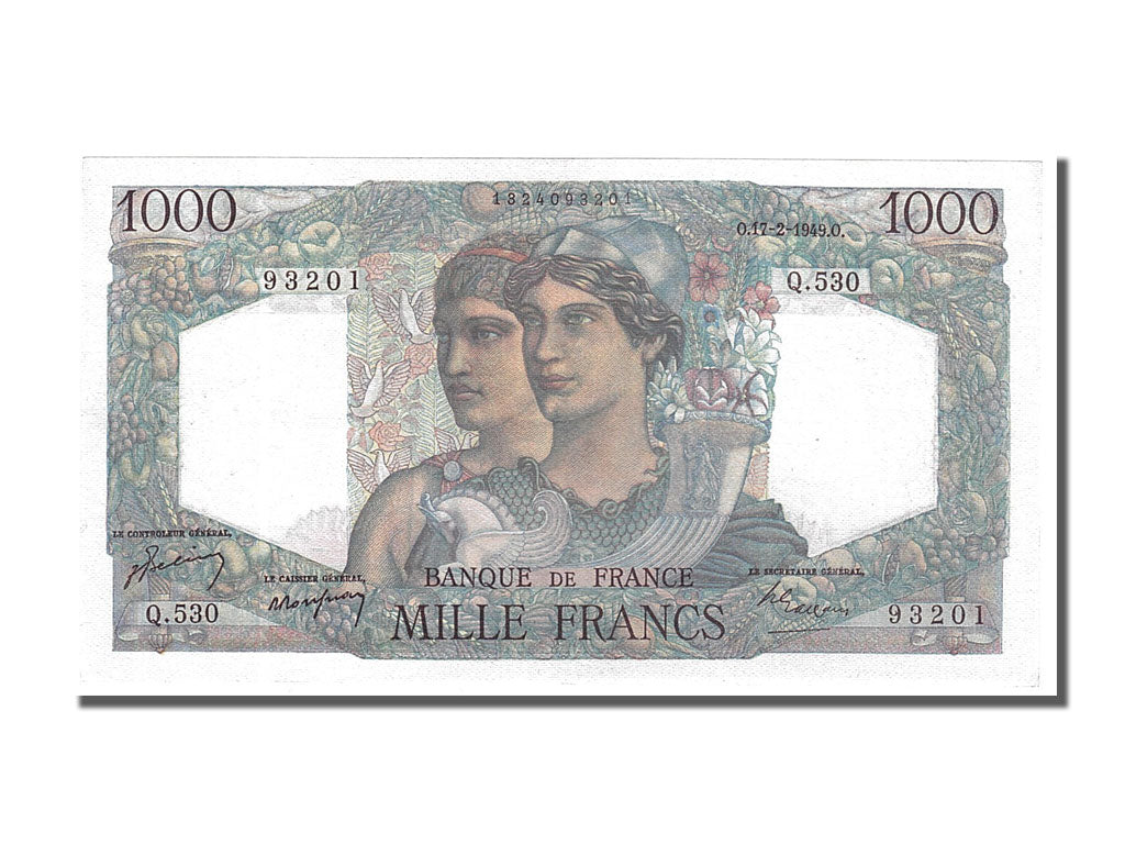 France, 1000 Francs, 1 000 F 1945-1950 ''Minerve et Hercule'', 1949, KM #130b,..