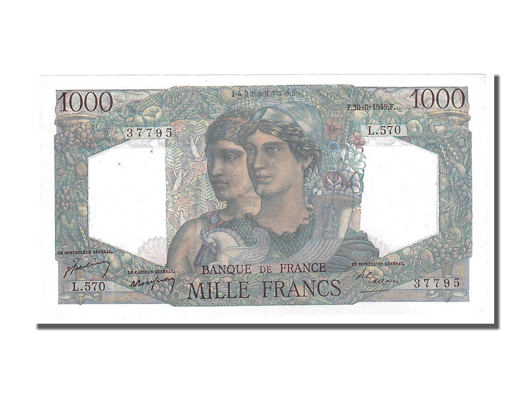Geldschein, Frankreich, 1000 Francs, 1 000 F 1945-1950 ''Minerve et Hercule''