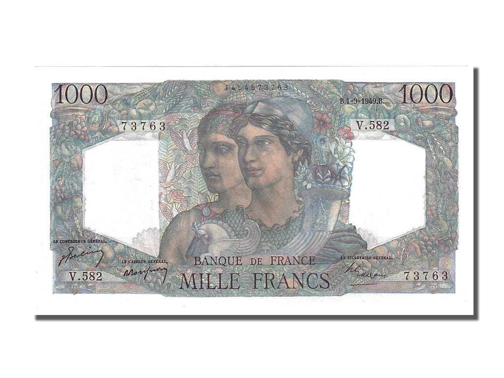 France, 1000 Francs, 1 000 F 1945-1950 ''Minerve et Hercule'', 1949, KM #130b,..