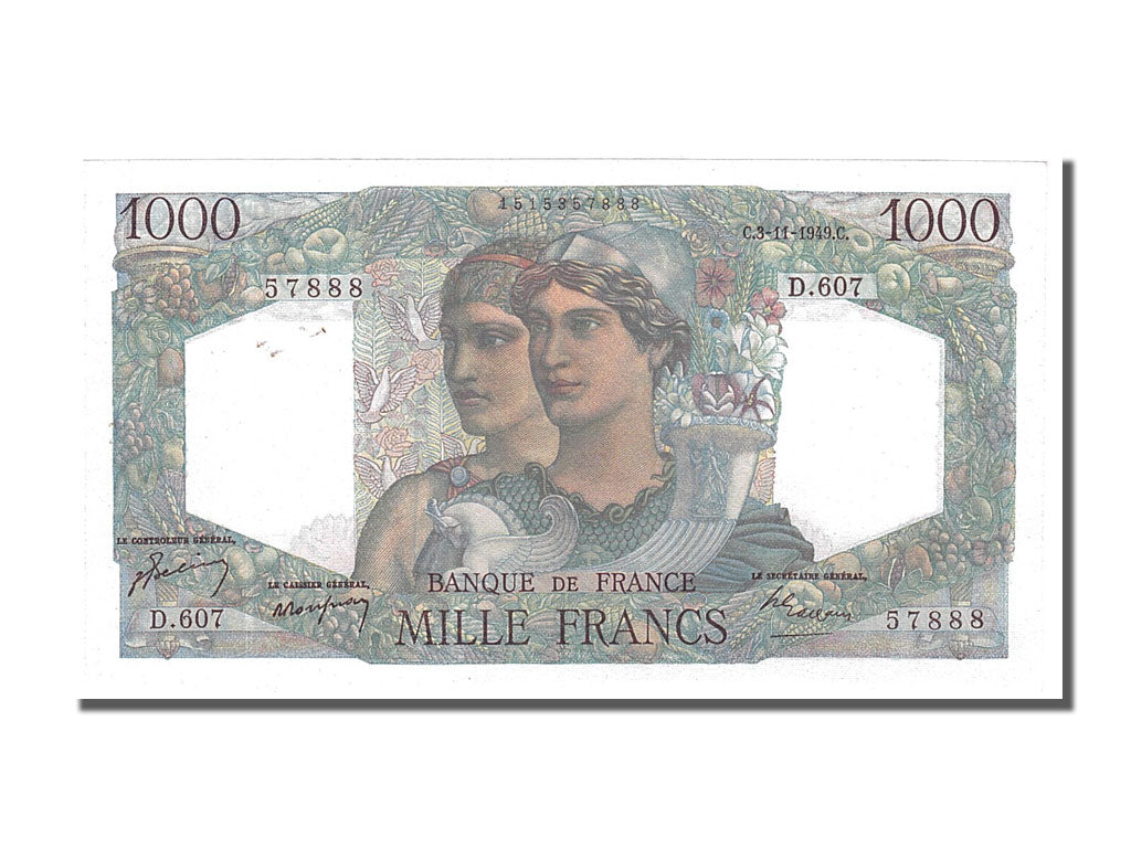 Banconote, Francia, 1000 Francs, 1 000 F 1945-1950 ''Minerve et Hercule'', 1949