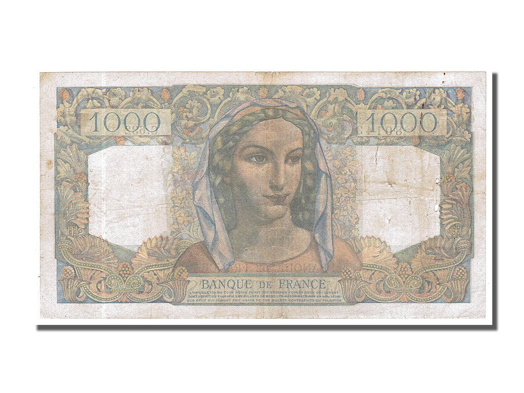 France, 1000 Francs, 1 000 F 1945-1950 ''Minerve et Hercule'', 1950, KM #130b,..