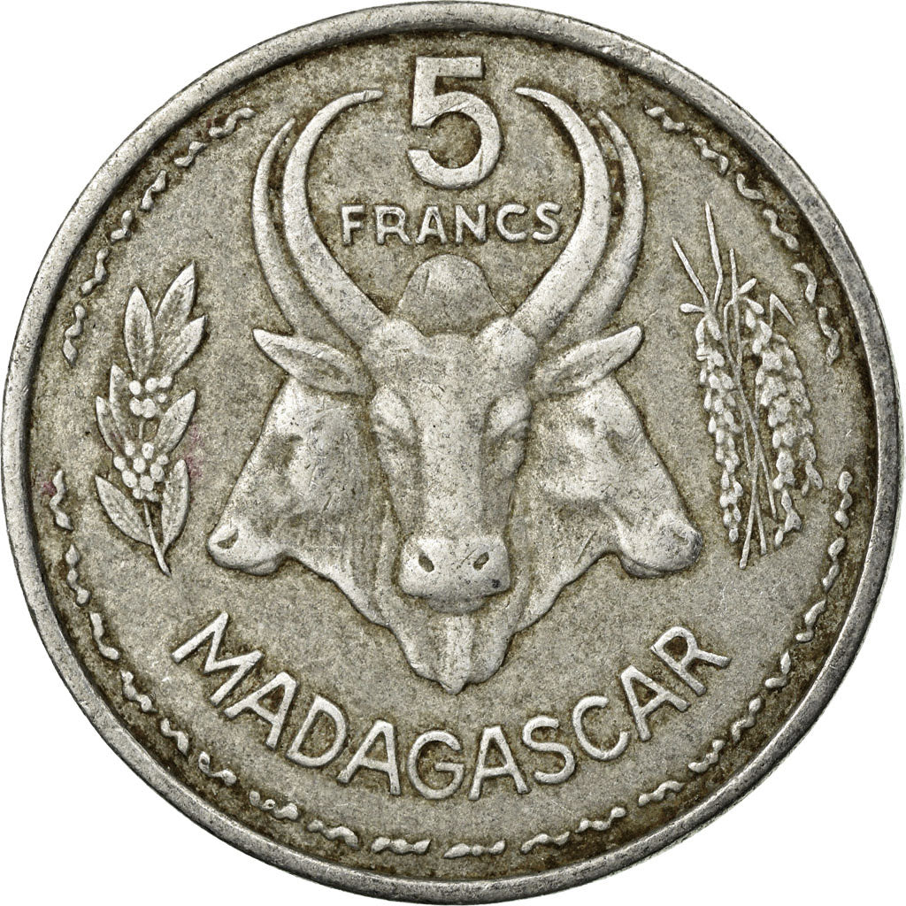 Coin, Madagascar, 5 Francs, 1953, Paris, EF(40-45), Aluminum, KM:5