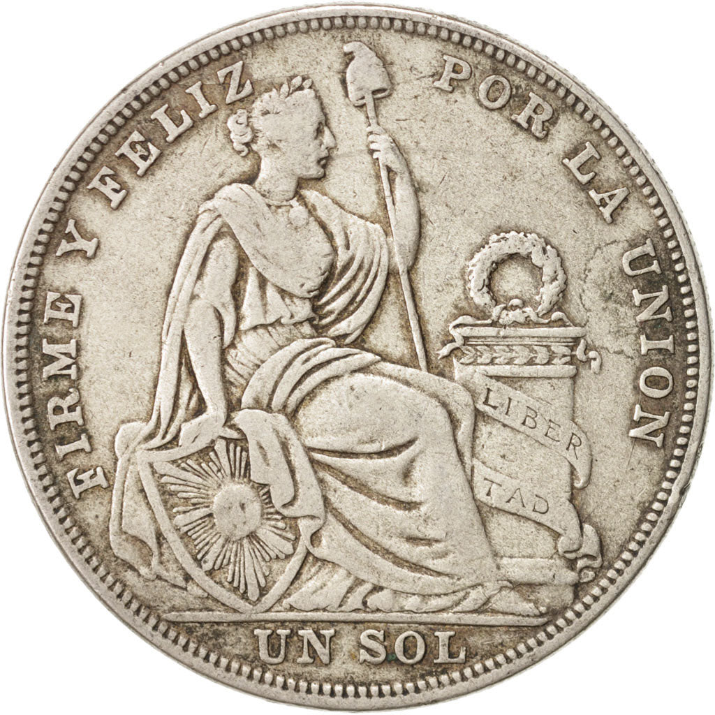 Peru, Sol, 1924, Philadelphia, EF(40-45), Silver, KM:218.1