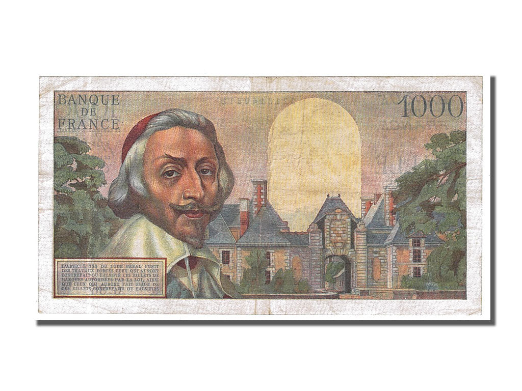 Banconote, Francia, 1000 Francs, 1 000 F 1953-1957 ''Richelieu'', 1954