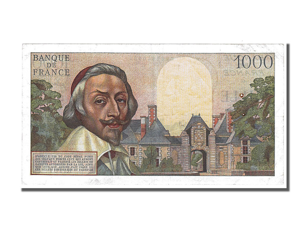 Biljet, Frankrijk, 1000 Francs, 1 000 F 1953-1957 ''Richelieu'', 1955