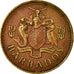 Coin, Barbados, 5 Cents, 1973, Franklin Mint, EF(40-45), Brass, KM:11