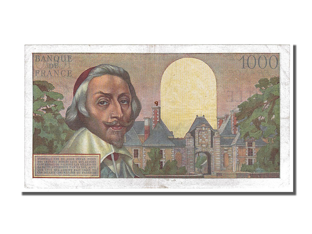 France, 1000 Francs, 1 000 F 1953-1957 ''Richelieu'', 1956, KM #134a,...