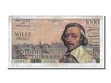 Francia, 1000 Francs, 1 000 F 1953-1957 ''Richelieu'', 1956, KM:134a, 1956-12...
