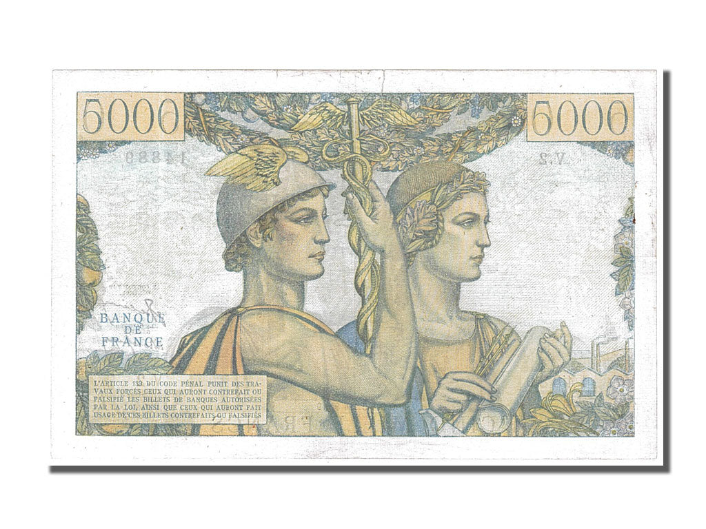 Banknote, France, 5000 Francs, 5 000 F 1949-1957 ''Terre et Mer'', 1949