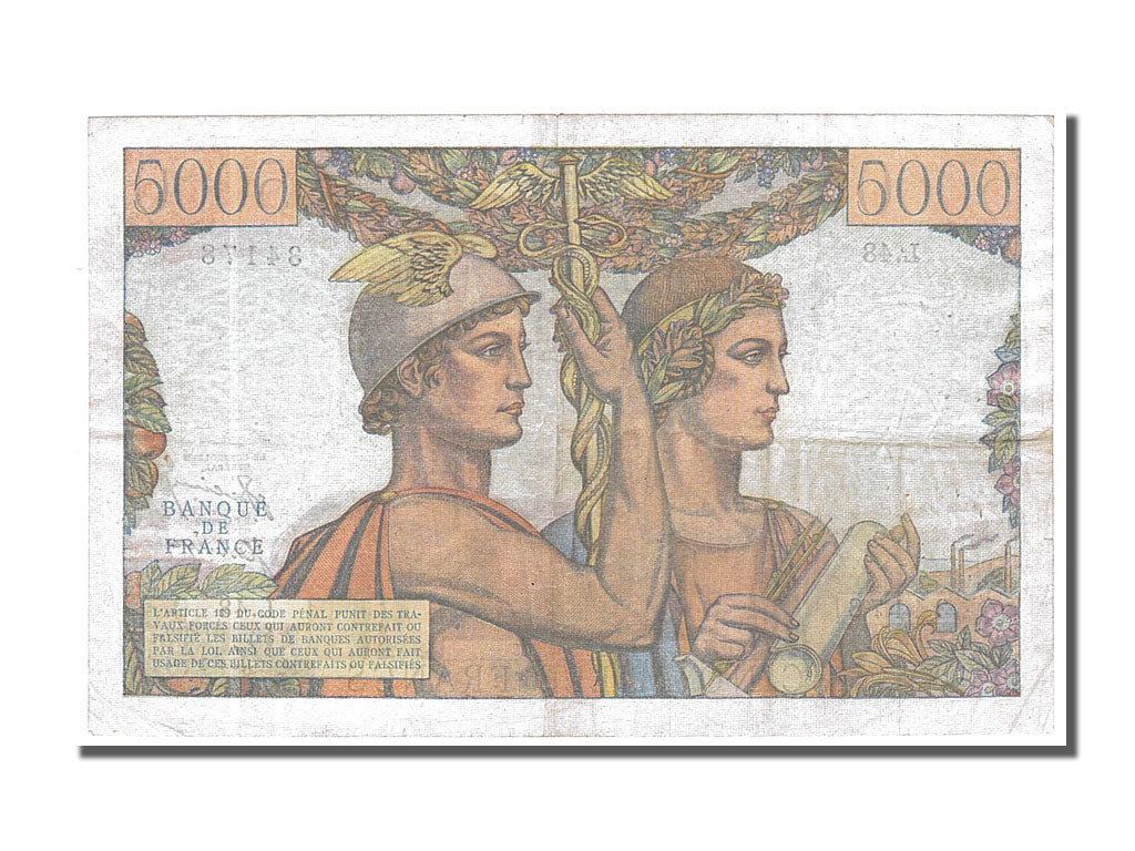 Billete, Francia, 5000 Francs, 5 000 F 1949-1957 ''Terre et Mer'', 1951