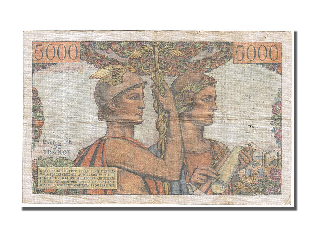 Billet, France, 5000 Francs, 5 000 F 1949-1957 ''Terre et Mer'', 1951