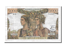 France, 5000 Francs, 5 000 F 1949-1957 ''Terre et Mer'', 1952, KM #131c,...