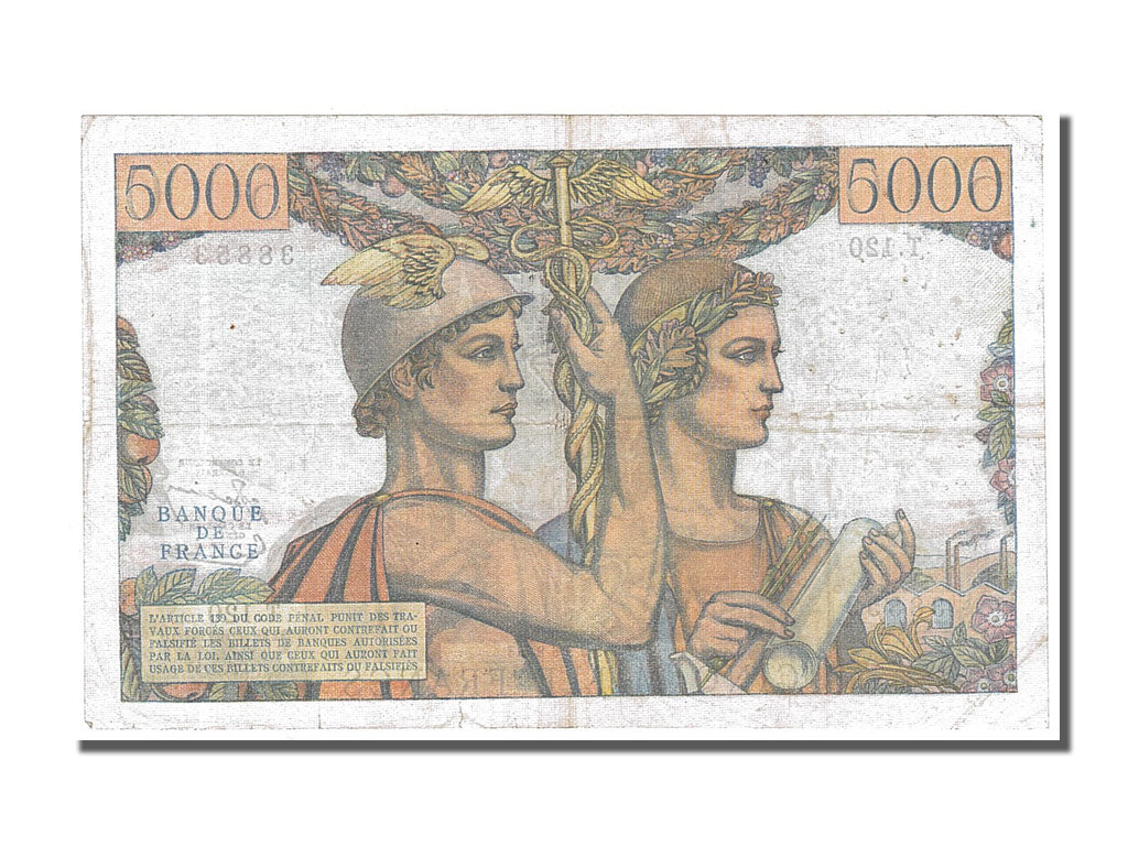 Banknote, France, 5000 Francs, 5 000 F 1949-1957 ''Terre et Mer'', 1953