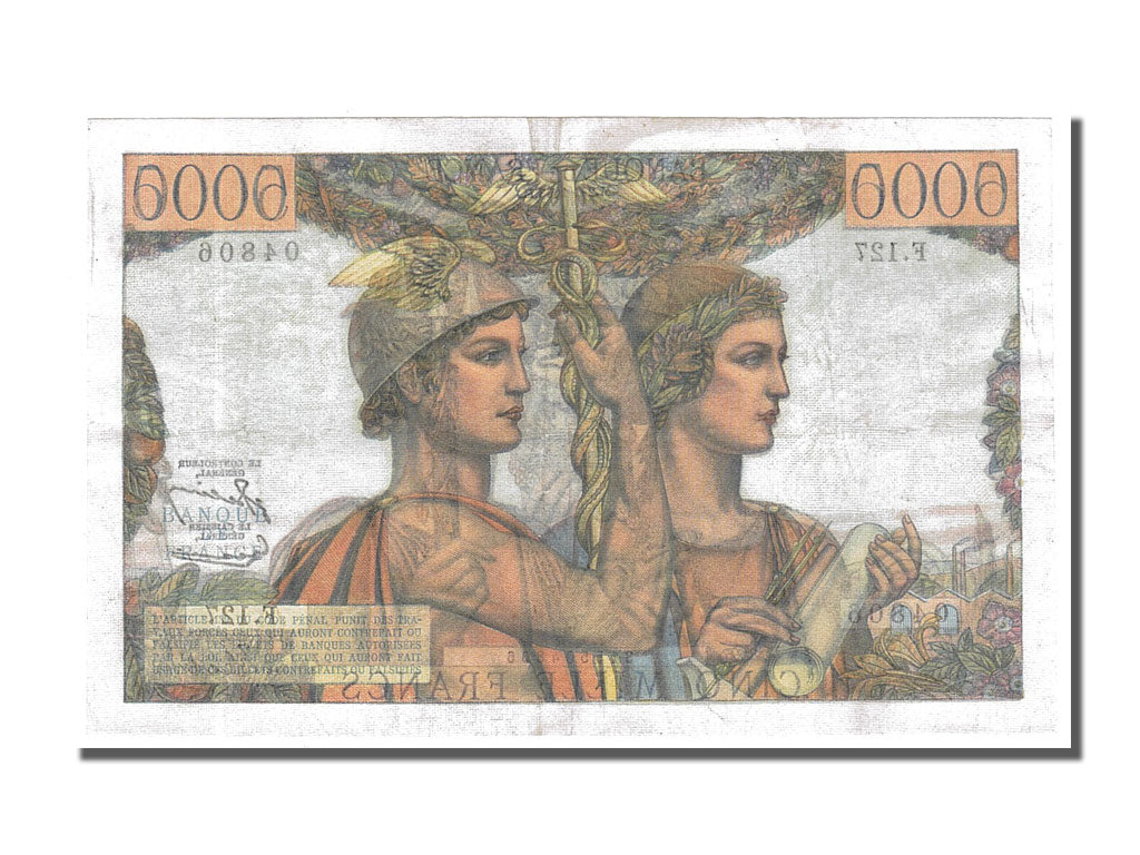 Francia, 5000 Francs, 5 000 F 1949-1957 ''Terre et Mer'', 1953, KM:131c, 1953...