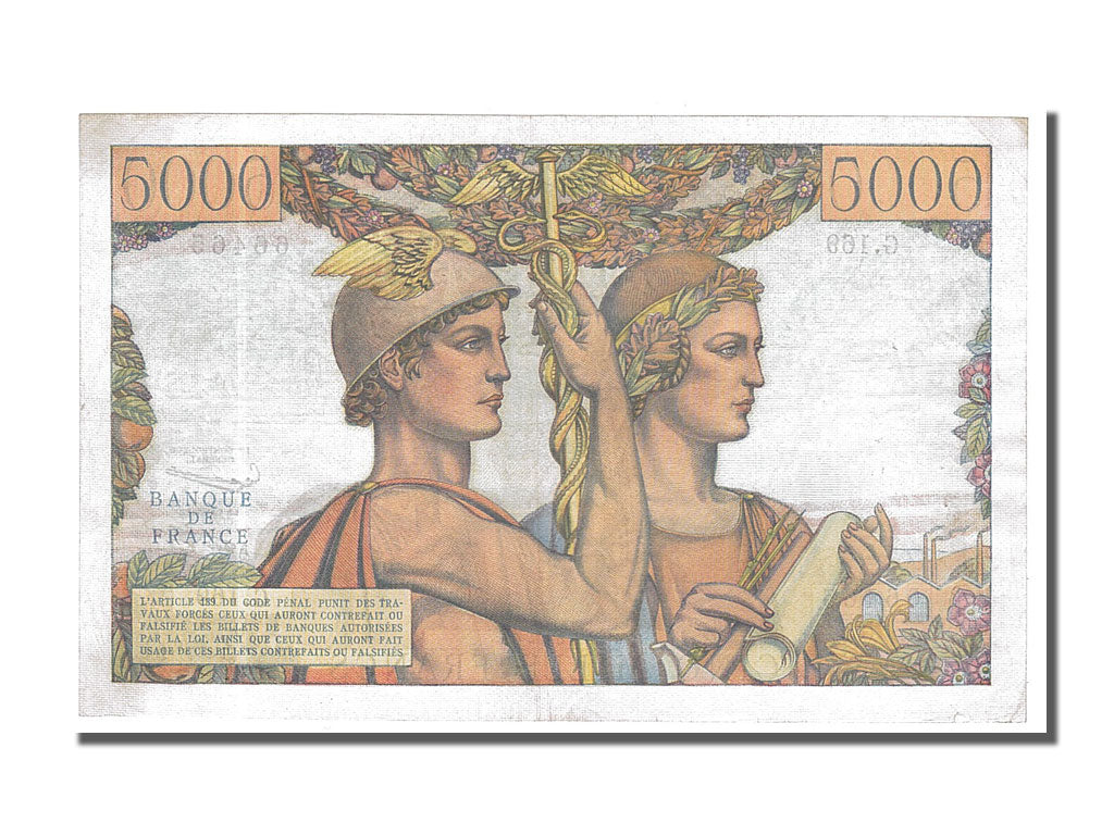 Biljet, Frankrijk, 5000 Francs, 5 000 F 1949-1957 ''Terre et Mer'', 1957